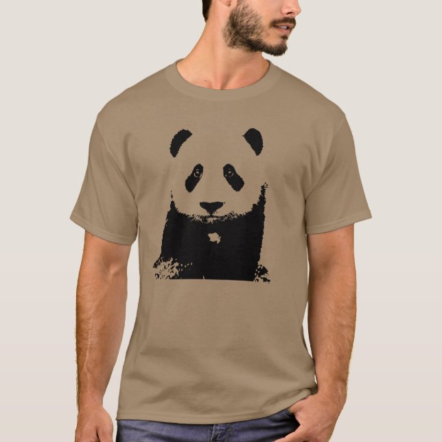 Schwarz/Weiß Panda T-Shirt (Vorderseite)