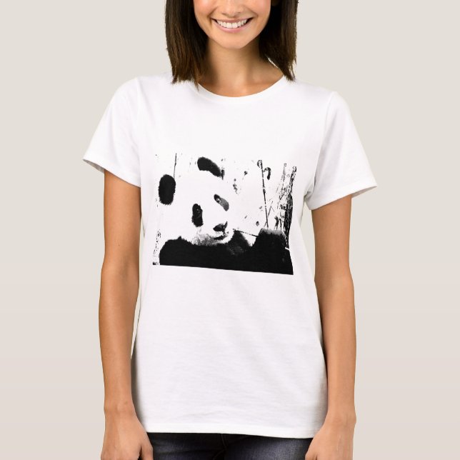 Schwarz/Weiß Panda T-Shirt (Vorderseite)
