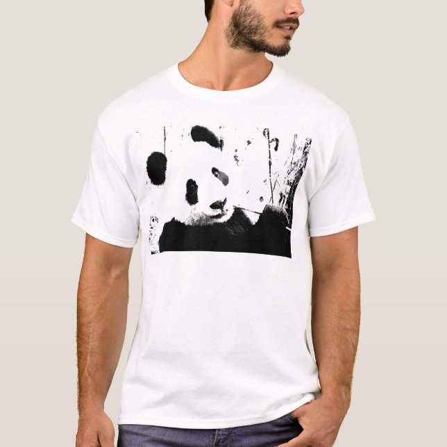Schwarz/Weiß Panda T-Shirt (Vorderseite)