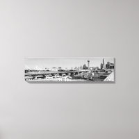 Schwarz-Weiß-Panoramaaussicht Dallas Skyline Leinw