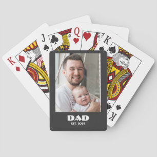 Schwarz Weiß Papa Gegründet Fette Foto Spielkarten