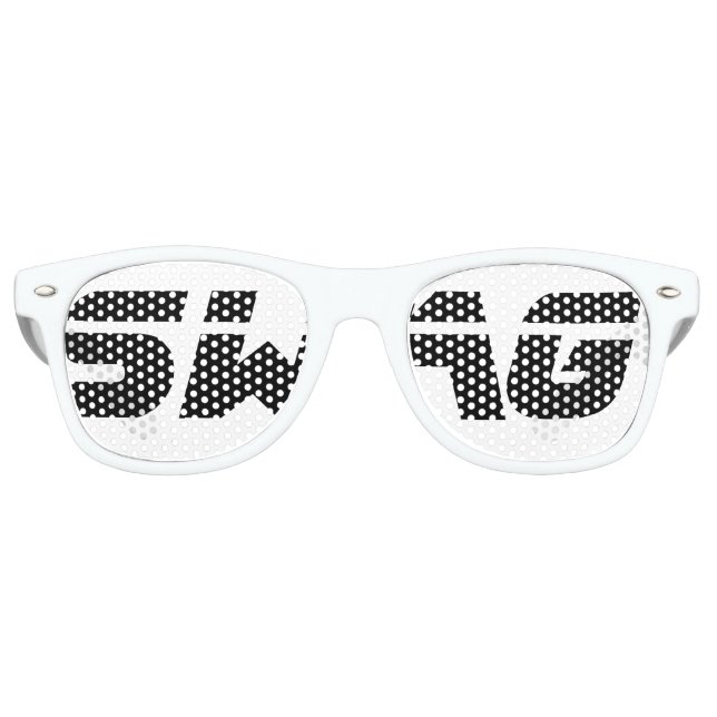 Schwarz-Weiß-Party-Brille Sonnenbrille (Vorderseite)