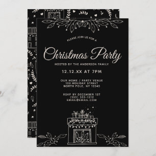 Schwarz-Weiß-Party Einladung