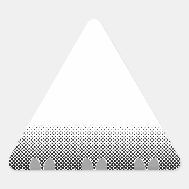 Schwarz-Weiß-Paws-Hintergrund Dreieckiger Aufkleber (Vorderseite)