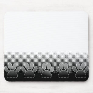 Schwarz-Weiß-Paws-Hintergrund Mousepad