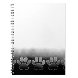 Schwarz-Weiß-Paws-Hintergrund Notizblock