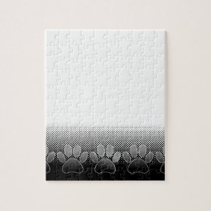 Schwarz-Weiß-Paws-Hintergrund Puzzle