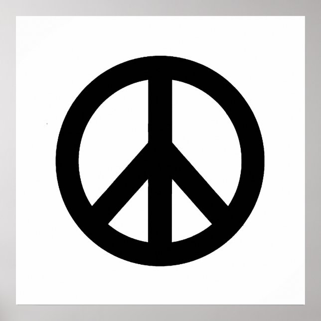 Schwarz-weiß Peace Sign Symbol Poster (Vorne)