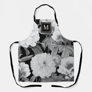 Schwarz-Weiß-Peongram Schürze