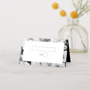 Schwarz-Weiß-Peonies-Hochzeit Platzkarte