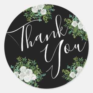 Schwarz-Weiß-Peony-Rose-Aufkleber-Umschlag Aufkleb Runder Aufkleber