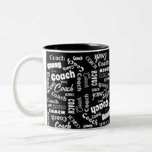 Schwarz-Weiß Personalisiert Coach Geschenk Name Ku Zweifarbige Tasse