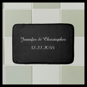 Schwarz-Weiß-Personalisiert Elegante Push Badematte