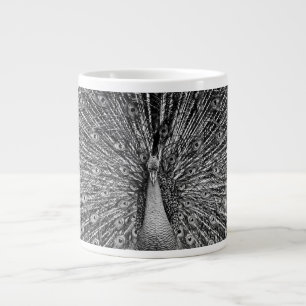 Schwarz-Weiß-Pfau Jumbo-Tasse