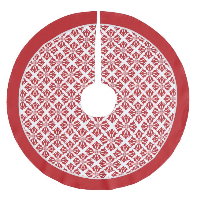 Schwarz-Weiß-Pfefferminzmuster Polyester Weihnachtsbaumdecke (Vorderseite)