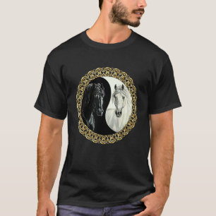 Schwarz-Weiß-Pferd Lass sie wissen, dass du Pferd T-Shirt