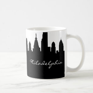 Schwarz & Weiß Philadelphia City Skyline Kaffeetasse