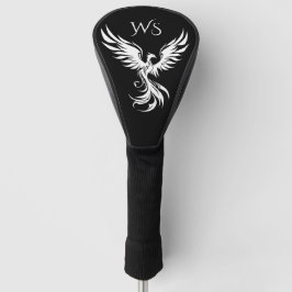 Schwarz-Weiß-Phönix-Monogramm-Initialen Golf Headcover
