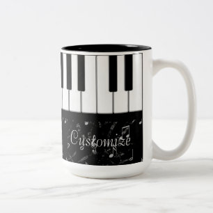 Schwarz-Weiß-Piano-Musik 2 Zweifarbige Tasse