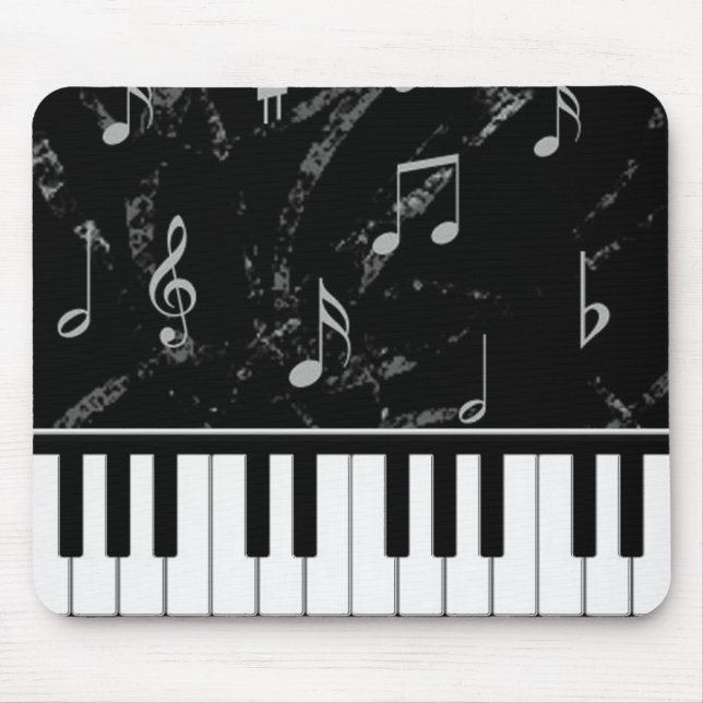 Schwarz-Weiß-Piano-Musik-Maus-Pad Mousepad (Vorne)