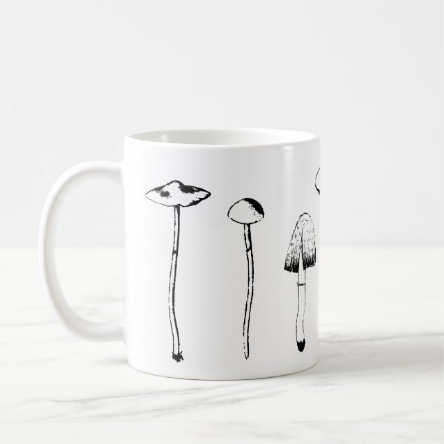 Schwarz-Weiß-Pilz-Tasse Kaffeetasse (Links)
