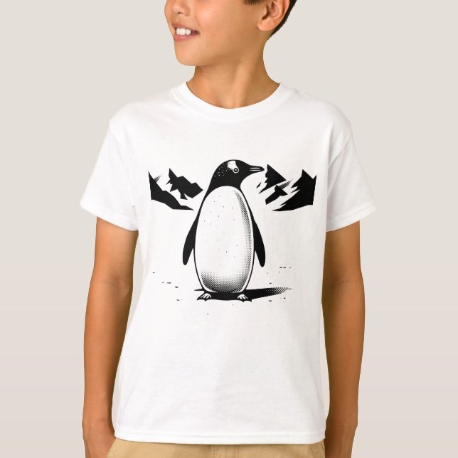 Schwarz-Weiß-Pinguin T-Shirt (Vorderseite)