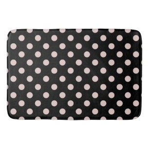 Schwarz-Weiß-Pink-Polka-Dots-Dot Badematte