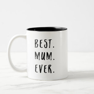 Schwarz-Weiß-Pinselbriefe Beste Mama-Ever Zweifarbige Tasse