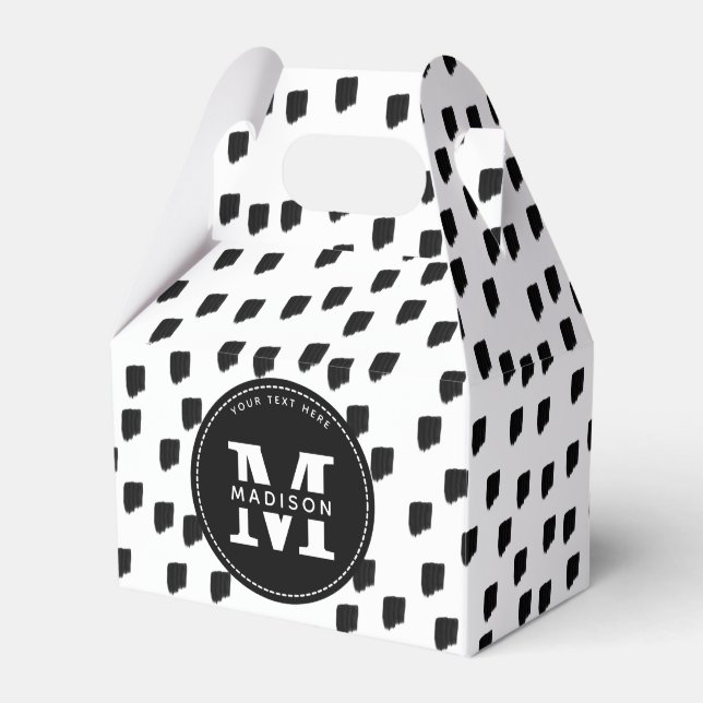 Schwarz-Weiß-Pinselstrich Geschenkschachtel (Vorderseite)