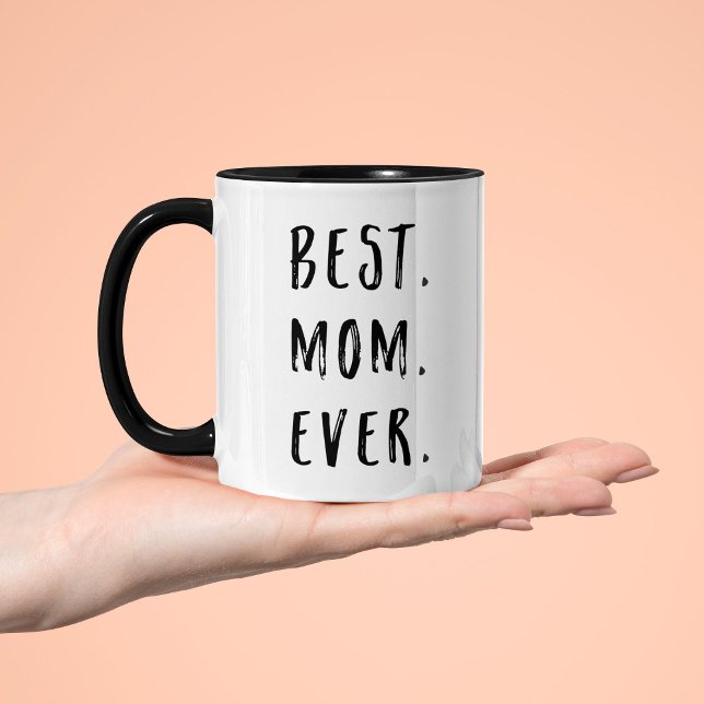 Schwarz-Weiß-Pinselstriche Beste Mama je Zweifarbige Tasse (Von Creator hochgeladen)