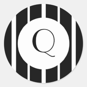 Schwarz-Weiß-Pinstriche Runder Aufkleber