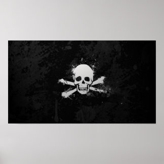 Schwarz-Weiß-Piratenflagge Poster