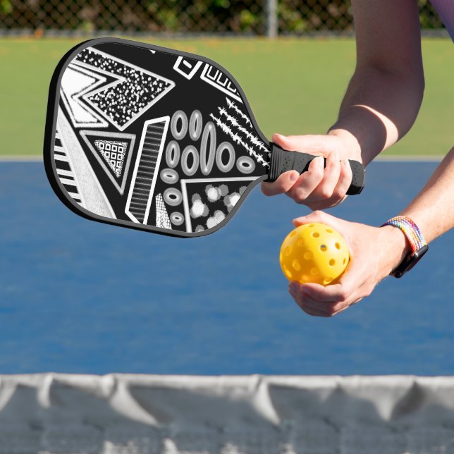 Schwarz-Weiß-Piste 2022 Inspiriert Pickleball Schläger (InSitu)