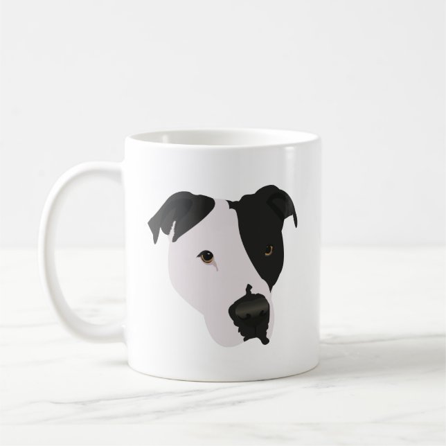 Schwarz-Weiß-Pitbull Kaffeetasse (Links)