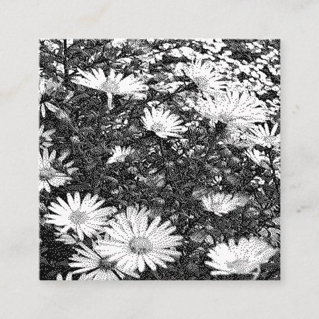 Schwarz-Weiß-Pixel-Kunst  Quadratische Visitenkarte (Vorderseite)