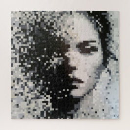 Schwarz-Weiß-Pixel-Portrait Puzzle