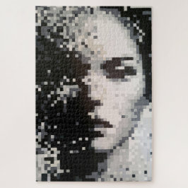 Schwarz-Weiß-Pixel-Portrait Puzzle