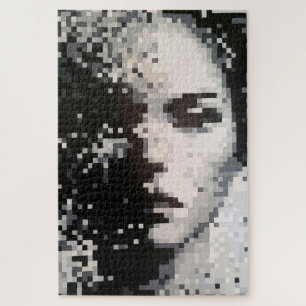 Schwarz-Weiß-Pixel-Portrait Puzzle