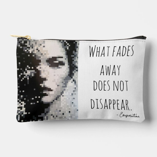 Schwarz-Weiß-Pixel-Portrait Zubehörtasche (Vorderseite)