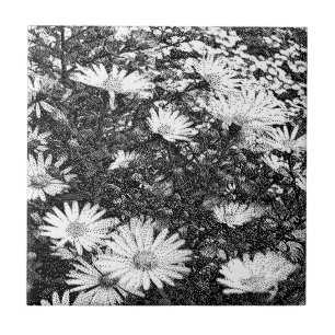 Schwarz-Weiß-Pixelart Fliese