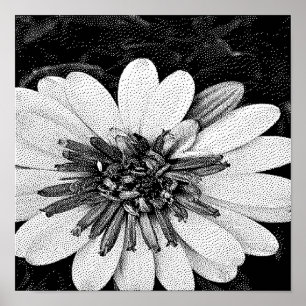 Schwarz-Weiß-Pixelart Poster