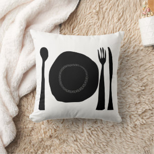 Schwarz-Weiß-Platten und Utensiva Kissen