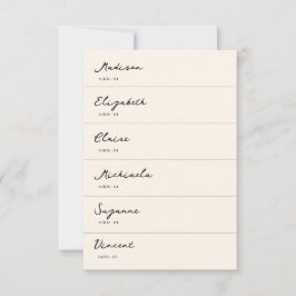 Schwarz-Weiß-Platzkarte Einladung