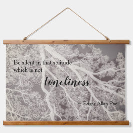 Schwarz-Weiß-Poesie Wandteppich Mit Holzrahmen