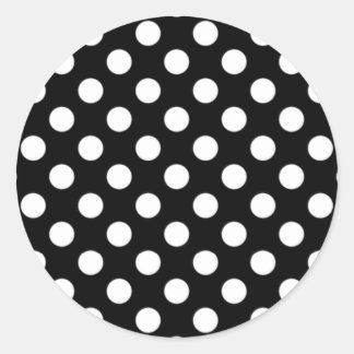 Schwarz-Weiß-Polka-Dot-Aufkleber Runder Aufkleber