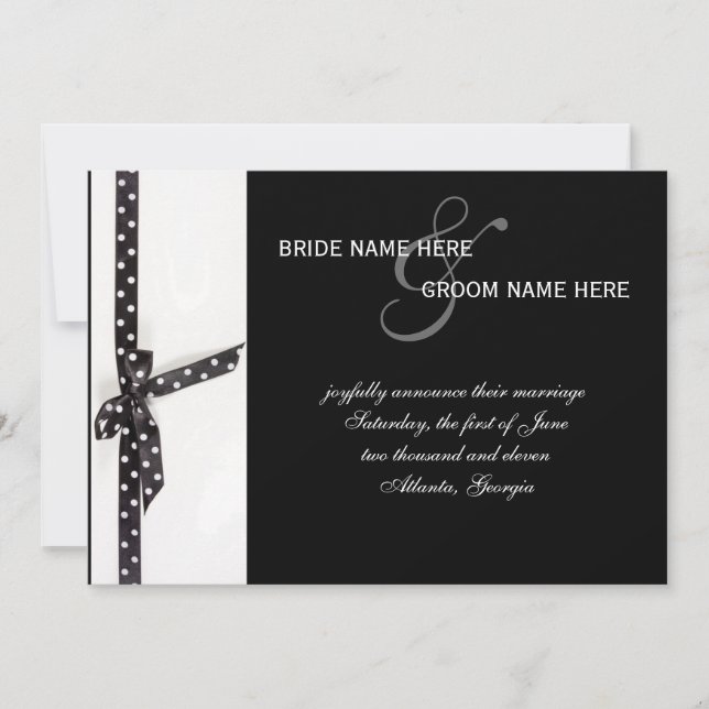 Schwarz-Weiß-Polka-Dot Einladung (Vorderseite)