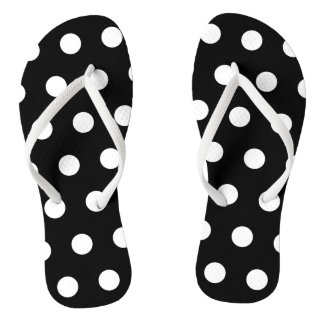Schwarz-Weiß-Polka-Dot-Flip-Flops Flip Flops