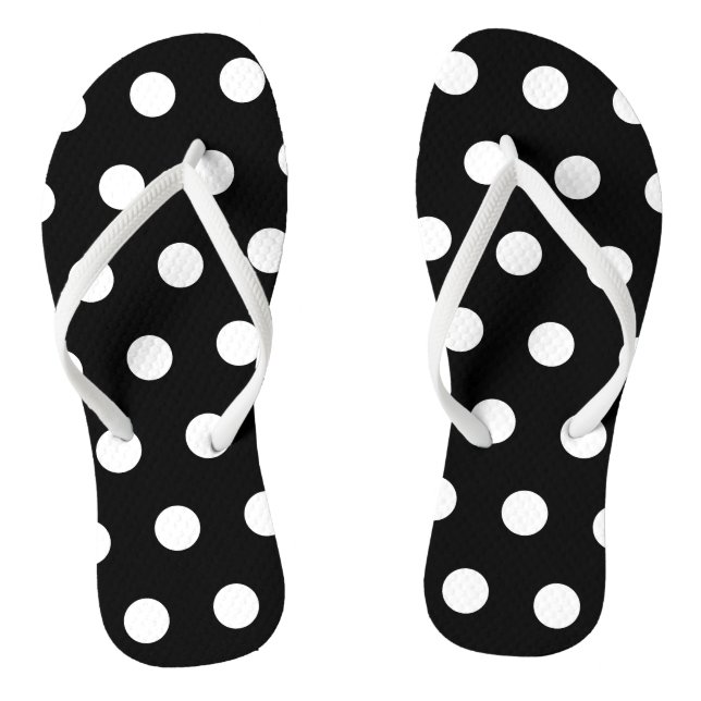 Schwarz-Weiß-Polka-Dot-Flip-Flops Flip Flops (Fußbett)