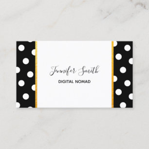 Schwarz-Weiß-Polka Dot Gold Foil Trial Visitenkarte