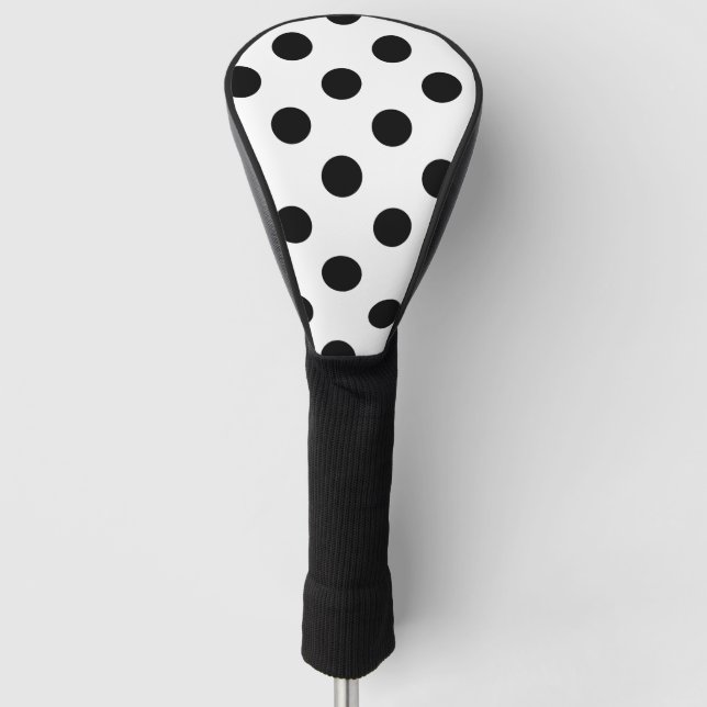 Schwarz-Weiß-Polka-Dot Golf Headcover (Vorderseite)
